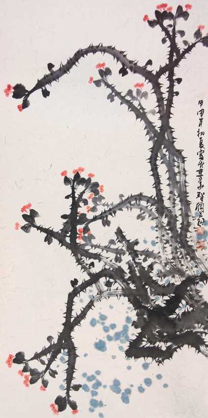 李智纲 花卉 立轴